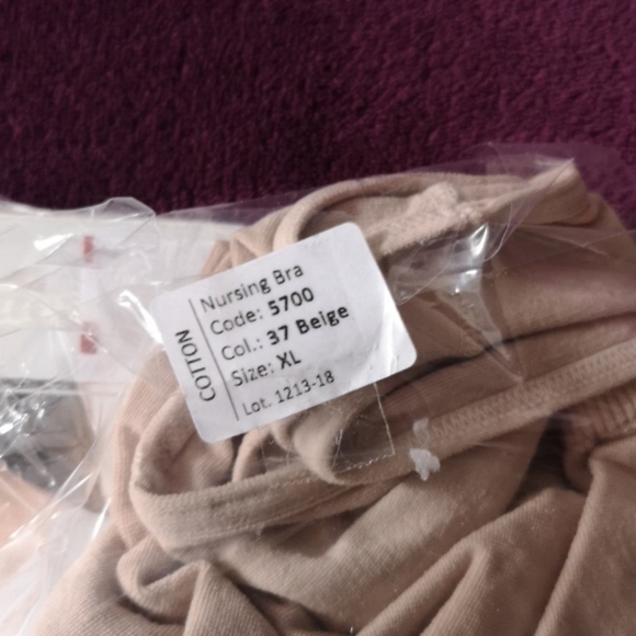 Relax Maternity Nursing Bra NWT Size XL Beige - Picture 3 of 7